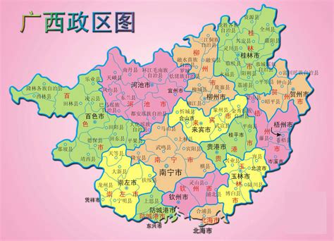 中国广西地图|广西壮族自治区地图全图